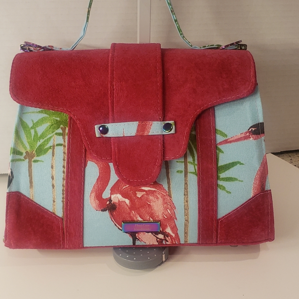 Red Flamingo Print Women's Bag